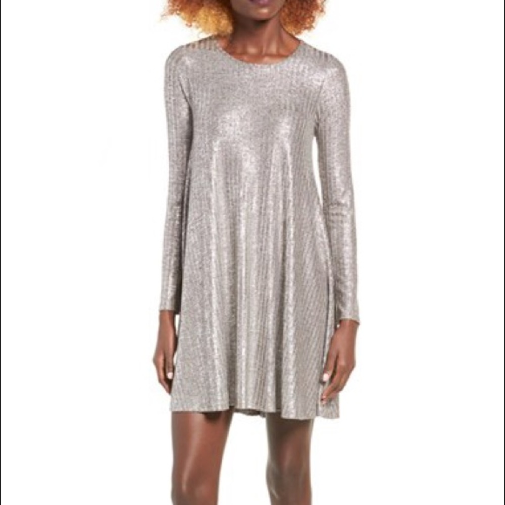 Dee Elle Silver Swing Mini Dress